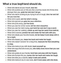 an image of a poem with the words what a true boyfriend should do on it