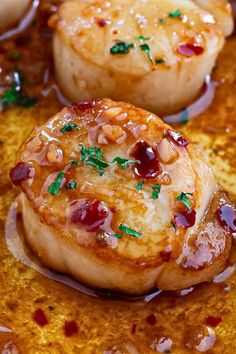 some food that is sitting on top of a pan