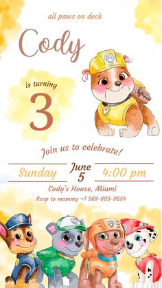 an animal themed birthday party with watercolors and ink on paper, including the number three