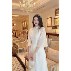 Hello , thanks for visiting my shop Brand New High Quality Vietnamese Ao Dai. Ao Dai for women 40-77 kgs *These are Asian size <>US Petite size .Please order 1,2 size bigger to your normal size  Full size XS/ S/ M/ L/ XL/ 2XL/ 3XL. S: burst 33in - waist 25in -length 55 in M: burst 35in -waist 27in  -length 55 in L: burst 37in -waist 29 in -length 55 in XL: burst 39in -waist 31 in -length 55 in XXL: burst 41in -waist 33in -length 55 in 3XL: burst 43in -waist 35in -length 55 in Please refer the si Traditional White Cheongsam With Stand Collar, Elegant White Cheongsam For Spring, White Festive Dress For Banquet, White Summer Cheongsam With Stand Collar, Summer White Cheongsam With Stand Collar, White Festive Banquet Dress, Festive White Banquet Dress, White Fitted Cheongsam With Stand Collar, Elegant Spring Ceremony Cheongsam