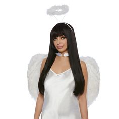 Hangzhou Youzhou import & Export Co. Costumes Accessories White Feather Kit for Adults, Wings and Halo Decades Costumes, Career Costumes, Sailor Moon Costume, Army Costume, Moon Costume, Scarecrow Costume, Wizard Costume, Prince Costume, Onesie Costumes