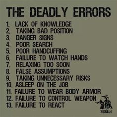 an old poster with instructions for the deady errors