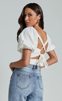 The White Edit | Showpo USA Cheap White Puff Sleeve Casual Top, Cheap Stretch Puff Sleeve Top For Spring, Cheap Cream Puff Sleeve Top, Luxury Spring Tops With Square Neck, Luxury Spring Square Neck Tops, Luxury Square Neck Tops For Spring, Luxury Square Neck Ruffled Tops, Luxury Square Neck Summer Blouse, Cheap Square Neck Summer Blouse