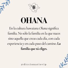 an ornate frame with the words ohana written in spanish