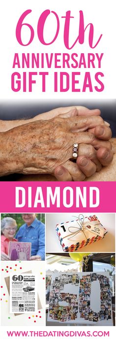 an advertisement for the 50th anniversary gift ideas with images of people holding hands and greeting cards