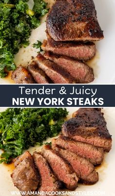 Best New York Steak Recipe - Tender and juicy marinated New York Steak seared in a cast iron skillet and finished in the oven. Serve with your favorite side dishes.