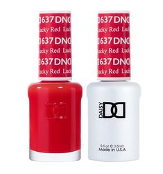 DND Matching Pair - 637 LUCKY RED Dnd Gel Nail Polish, Dnd Nail Polish, Luminous Nails, Dnd Gel Polish, Uv Gel Nail Polish, Gel Nail Polish Set, Gel Lacquer, Uv Gel Nails, Nail Polish Sets