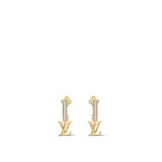 LOUIS VUITTON® - Lv Iconic Earrings - Gold Louis Vuitton Earring, Louis Vuitton Earrings, Color Dorado, Sparkling Crystal, Earrings Collection, Gold Tone Metal, Women Collection, All Fashion, Metallica