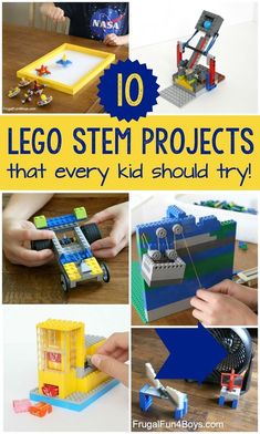 Oct 21, 2019 - Let's do some LEGO STEM projects! Build catapults, pulleys, candy machines, spinning tops, and more! Building instructions included. Lego School, Lego Candy Machine, Lego Stem, Lego Candy