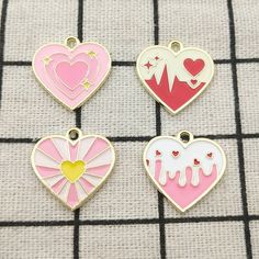 Perfect for jewelry making like earrings, bracelet, necklace as well as zipper pull, bookmark, key chain, handbag charm, wine charm making, gift decoration and much more! --Qty: 10pcs --Size:  approx 19x19mm Conversion: 1mm=0.0393 inch --Color: In picture --Material: Zinc Metal Alloy ( Lead Free, Nickle Free) --Package: Opp Bag in Bubble Envelope (1) We process order in 1-3 days after payment confirmed  (2) Ship out order by registered mail post, you can deliver order within 7-12 working days as usual (3) We only ship to the confirmed address you left on Etsy. (4) Please convo us for expedited shipping. (5) We always combine shipping fee for you, please you will buy more, and save more. (6) Please free to send me a message with any question about any of my items, we will respond timely. (7 Pink Charms For Valentine's Day, Valentine's Day Heart Charm Gift, Pink Heart Charms For Valentine's Day, Heart-shaped Pink Charms For Valentine's Day, Pink Heart Charm For Mother's Day, Personalized Pink Heart Charms, Pink Heart Pendant Charms As Gift, Pink Heart Charms For Mother's Day, Valentine's Day Pendant Charm Gift