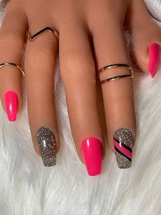 Pink Nails With Colored Tips, Medium Pink Nails With Design, Dip Nails For Vegas Trip, Burgundy And Pink Nails Short, Spring Nails 2020 Gel Short, Cute Simple Valentines Nails Coffin, Simple Nail Designs Regular Polish, Saved Nails Design, Boxing Nails Art Designs