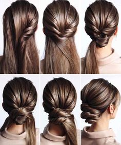 Tutorial Chignon, Long Hair Diy, Sanggul Modern, Hairstyles Girl, Hairstyle Easy, Wedding Hairstyles Tutorial, Blonde Hairstyles, Long Hair Updo