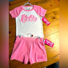 Super Cute Barbie Girl Set, Nwt Size M 7/8 Kids School Outfits, Christmas Tutu Outfit, Outfit Sporty, Cute Barbie, Barbie The Movie, Tutu Outfits, Carters Baby Boys, Shirt And Shorts, Girls Shirt