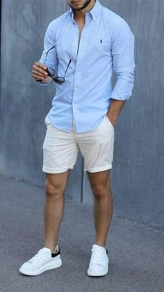 Outfit Old Money, Outfit Verano, Mens Shorts Outfits, Short Men Fashion