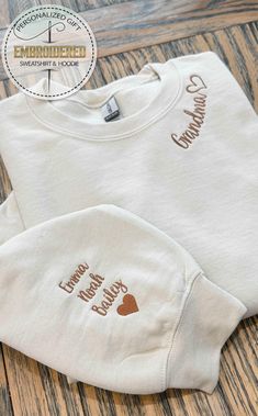 two t - shirts with the words love is in the language of grandma and grandpa