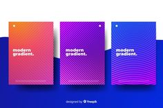 three colorful book covers with the words modern gratient and modern student written on them