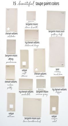 the different shades of paint that are used for walls and ceilings, with text overlaying them