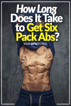 a man's back with the words how long does it take to get six pack abs?