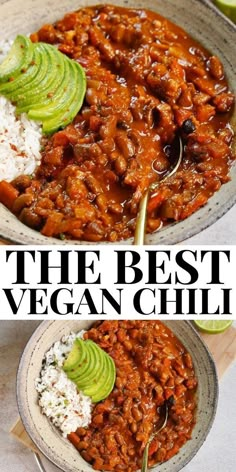 the best vegan chili recipe with avocado and rice