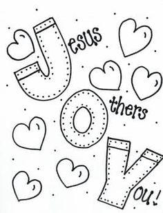 coloring pages for valentine's day with the words i love jesus and other letters