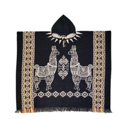 Discover these exquisite, hand-crafted alpaca ponchos, artisanally made by skilled Ecuadorian artisans in the Andes Mountains. Exuding unique designs and techniques, these unique wool ponchos are not only exquisite, but also provide optimal warmth during winter and fall. Our unisex ponchos are designed with a blend of acrylic and alpaca or sheep wool for a soft finish. Shop now and find the perfect alpaca poncho to stay cozy and fashionable all season long. ITEM DESCRIPTION In order to manufacture an affordable poncho, its fibers need to contain a mixture of acrylic and either alpaca or sheep wool. The poncho measurements are as follows: 48 inches in width and 38 inches in length (including the fringes). One size fits most. MATERIALS 80% Alpaca and 20% Acrylic. WASHING INSTRUCTION * Hand w Traditional Black One-size Poncho, Traditional Handmade Winter Cape, Black Alpaca Poncho For Winter, Black Alpaca Cape For Winter, Artisan Winter Poncho For Festival, Artisan Handwoven Winter Poncho, Black Alpaca Shawl For Winter, Traditional Black Cape For Fall, Black Alpaca Shawl Poncho