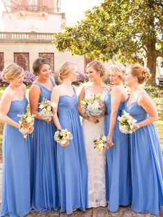 Blue Mismatched Bridesmaid Dresses Long Maxi Chiffon Cheap Bridesmaid Dresses ARD1140-SheerGirl Cheap Bridesmaid Dresses Blue, Blue Mismatched Bridesmaid Dresses, Cornflower Blue Bridesmaid Dresses, Peach Wedding Colors, Bridesmaid Dresses Chiffon, Spaghetti Strap Bridesmaids Dresses, Bridesmaid Dresses 2018, Bridesmaid Dresses Long, Blue Wedding Bouquet