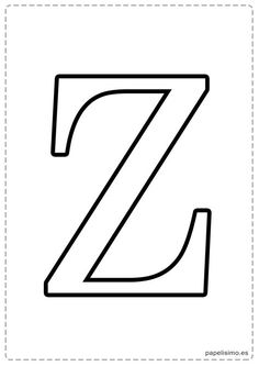 the letter z is outlined in black and white, with an outline to make it look like