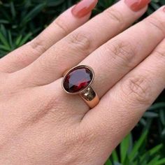 (eBay) Find many great new & used options and get the best deals for 3.10Ct Simulated Oval Cut Red Garnet Women's Ring 14K Yellow Gold Plated Silver at the best online prices at eBay! Free shipping for many products! Red Ruby Ring Stone, Red Garnet Ring Sterling Silver, Red Square Stone Ring, Small Red Rings, Gernet Ring, Red Garnet Ring, Silver Ring For Women, Birthday Gift Ring, Minimalist Engagement Ring