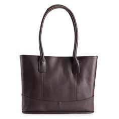 This AmeriLeather Casual Leather tote is sure to lend a sophisticated elegance to your look. This tote is perfect for any occasion. Genuine leather construction provides long-lasting use. Details: 10.5"H x 15.5"W x 3.5"D Handle drop-down length: 10.5" Magnetic snap closure Interior: center zip pocket divider, hook-and-loop pocket and zip pocket Leather Style no. 1827 Size: One Size. Color: Espresso. Gender: female. Age Group: adult. Leather Style, Leather Tote Bag, Handbag Accessories, Leather Fashion, Leather Tote, Snap Closure, Gender Female, Espresso, Zip Pockets