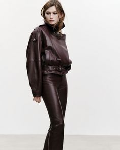 IRO FALL WINTER 24 COLLECTION | YURIA LEATHER BELTED JACKET Leather Jacket With Belted Cuffs, Chic Winter Leather Jacket With Belt Loops, Chic Leather Jacket With Belted Cuffs, Chic Long Sleeve Biker Jacket With Belt Loops, Chic Long Sleeve Leather Jacket With Belt, Winter Leather Jacket With Belt Loops For Work, Leather Jacket With Belt And Long Sleeves, Luxury Belted Biker Jacket For Fall, Workwear Leather Jacket With Belted Cuffs