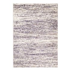 an area rug with white and purple stripes on the bottom, in shades of gray