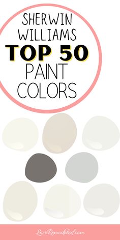 the top 50 paint colors for sheryln williams's top 50 paint colors