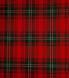 a red and green plaid fabric