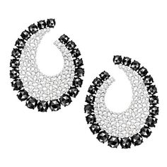 These Scintilla earrings by Sutra feature a delicate web of round brilliant white diamonds edged with rose-cut black diamonds, set in 18-karat blackened white gold. Black and white diamonds total 18.84 carats. Earrings are approximately 1.25 inches long. Park Avenue, Oval Diamond, Rose Cut, White Diamond, Black Diamond, Diamond White, Women's Earrings, Diamond Necklace, York City