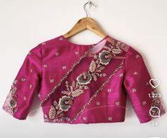 Simple Pattu Blouse Designs, Handwork Blouse, Long Blouse Designs, Lehenga Blouse Designs