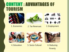 an info sheet with different things to see and do in the world, including tourism