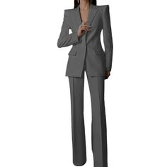 Women Pant Suit - 2-Piece Trouser Suit - Pantsuit - Guocali Women Pant Suit, Pantsuit For Women, Power Outfit, Mens Undershirts, Trouser Suit, Suit Pattern, Inner Power, Pantsuits For Women, Suit Shoes