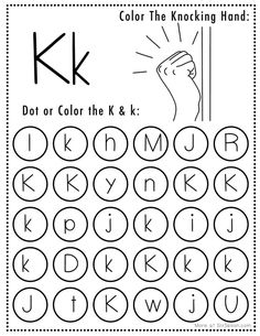 the letter k worksheet for kids to learn how to write and draw letters