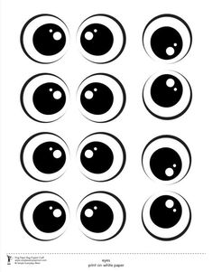 black and white circles with an eyeball in the middle, all on one side