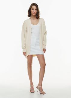 Aritzia Cropped Cardigan, Long Knit Cardigan, Fully Fashioned, Long Knit, Poplin Dress, Summer Knitting, Water Supply, Soft Yarn, Sweater And Shorts