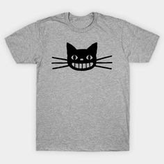 Black Cheshire Cat Face -- Choose from our vast selection of Crewneck and V-Neck T-Shirts to match with your favorite design to make the perfect graphic T-Shirt. Pick your favorite: Classic, Boxy, Tri-Blend, V-Neck, or Premium. Customize your color! For men and women. Cheshire Cat Face, Cement Projects, Cats Art Drawing, Circuit Ideas, Cat Fashion, Cat Merchandise, Cats Art, Cheshire Cat, Cat T Shirt