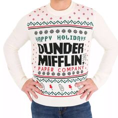 The Office Dunder Mifflin Ugly Christmas Sweater Men’s Size Xl. New Never Used. Office Sweater, Mens Ugly Christmas Sweater, Dunder Mifflin, Ugly Christmas Sweater Party, Christmas Sweater Men, Sweater Men, Holiday Sweater, Sweaters Crewneck, Office Ladies