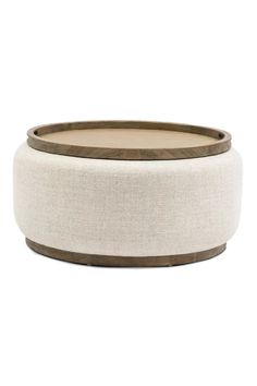 White Tweed Coffee Table | Rivièra Maison Babylon | Dutchfurniture.com Cushioned Coffee Table, Fabric Ottoman Coffee Table, Fabric Coffee Table, Upholstered Coffee Table, Upholstered Coffee Tables, Blue Pine, Drum Coffee Table, Dutch Furniture, Ottoman Coffee