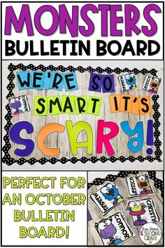 a bulletin board with the words we're smart to say it's scary