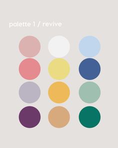 the color scheme for palette 1 / revve, which includes different colors and shapes