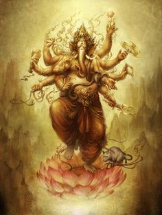 an image of the hindu god and his animals