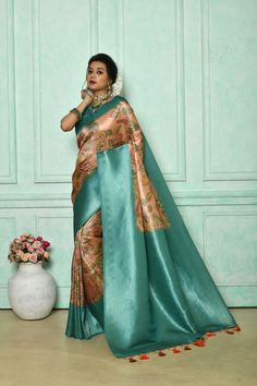 Saree Fabric : Silk Saree Color : Crayola Peach Saree Length : 5.5 Meter Blouse Length : 0.8 Meter Saree Work : Printed Saree Border : Woven Border Wash : Dry Clean Peach Silk Saree, Kalamkari Prints, Fancy Tassels, Peach Saree, Kalamkari Saree, Saree Border, Woven Pattern, Saree Dress, Soft Silk Sarees