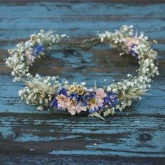 Meadow Pastels Hair Circlet Flower Hair Crown, Baby Breath Flower Crown, Fall Flower Crown, Floral Hair Wreath, Flower Crown Bridesmaid, Flower Headpiece Wedding, Bridesmaid Headband, Summer Wedding Bouquets, Wedding Hair Wreath