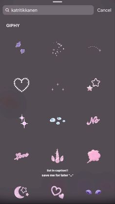 an iphone screen with many different stickers on the back and side of it, including stars