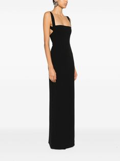 Solace London The Joni open-back Dress - Farfetch Open Back Black Dress, Black Tie Wedding Guest Dress, Harness Style, Black Tie Wedding Guests, Solace London, Night Dresses, Black Tie Dress, Guest Attire, Cocktail Attire